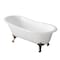 Aqua Eden Clawfoot Bathtubs, 66.94 L, 30.69 W, White/Brushed Nickel, Cast Iron VCTND673122ZB8 - alternate 1